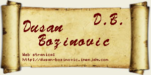 Dušan Božinović vizit kartica